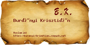 Burányi Krisztián névjegykártya